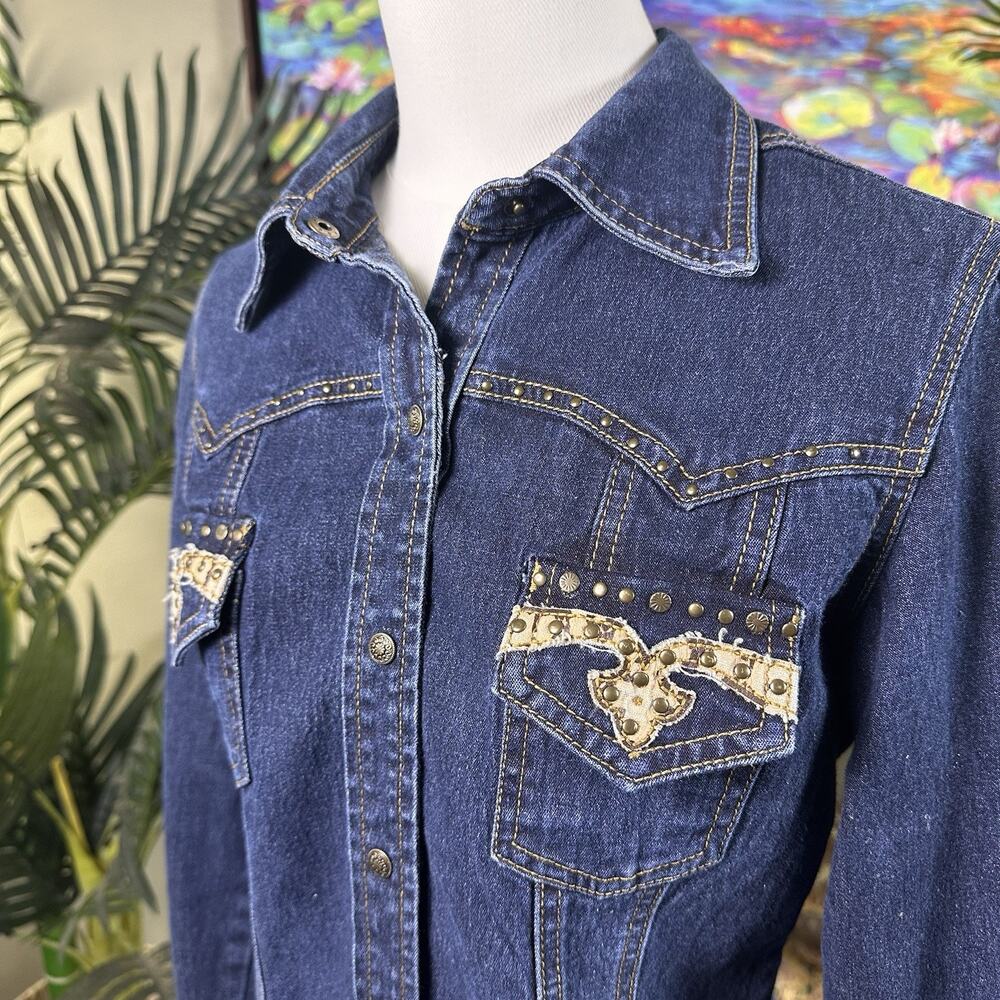 Diane Gilman DG2 XS Brass Denim Western shirt Brass snaps